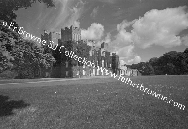 DUNSANY CASTLE  FROM SOUTH EAST  DISTANT VIEW WIDE ANGLE & RED FILTER